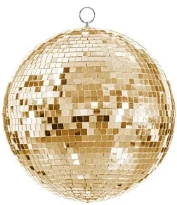 Dekoracja wisząca PartyDeco Kula lustrzana disco 30 cm Szampańskie złoto (KDS2-30) (5904555062542)