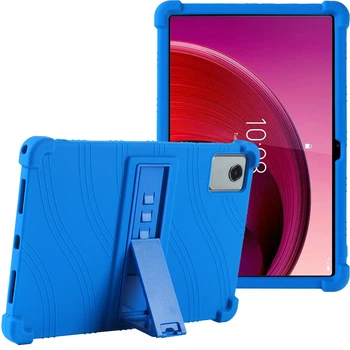 Чехол Lenovo Idea Tab Plus 12.1" (2025) / Tab K12 TB361FU, TB361ZU силиконовый с подставкой Синий