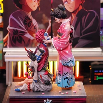 Коллекционная аниме фигурка Аказа и Коюки (Akaza & Koyuki) — Demon Slayer / Клинок, рассекающий демонов Kimetsu no Yaiba, 27 см