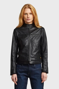 Жіноча чорна шкіряна куртка Leather biker jacket G-Star RAW XS D27160,D555