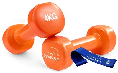 Гантели виниловые PowerPlay 4125 Achilles 2 х 4 кг оранжевые пара (PP_4125_4kg_2in)
