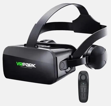 Очки виртуальной реальности с наушниками VR Park HF-6603, + Bluetooth контроллер, для телефонов iOS/Android, с регулировкой размера и фокуса, черные