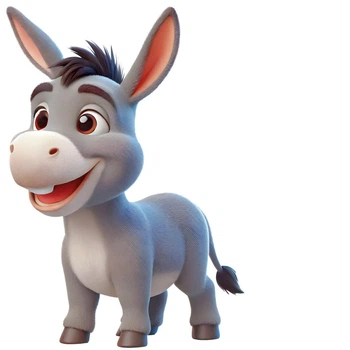 Ростовая наклейка "Ослик. Donkey. Шрек" 80 см - без контурной обрезки