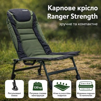 Кресло туристическое карповое складное Ranger Strength SL-114 для кемпинга, рыбалки и отдыха, компактное RA2253