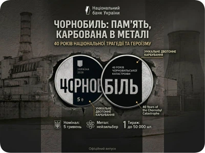 Монета «Тим, хто врятував світ. 40 років Чорнобильської катастрофи» в капсулі та сувенірному пакованні