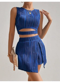 Костюм (топ, юбка-шорты) SHEIN M Синий sz2312232377140878