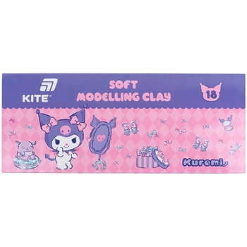 Пластилин KITE, 18 цветов, 360 г., Kuromi, восковой, (HK24-085)