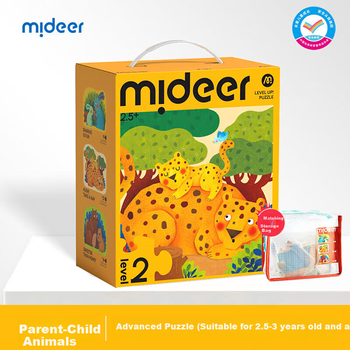 Детский пазл MiDeer Advanced Puzzle Early Education Paper Large Piece Puzzle Level 2 - Parent-Child Animal (версия с сумкой для хранения) - подарок для детей