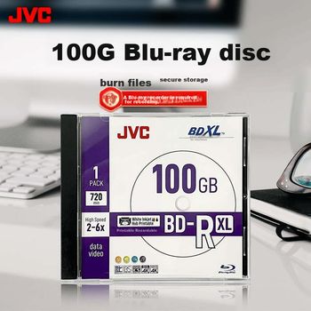 JVC BD-R XL Blu-Ray диск/записуваний диск 100 ГБ, оптичний диск високої ємності, для друку, один диск у коробці