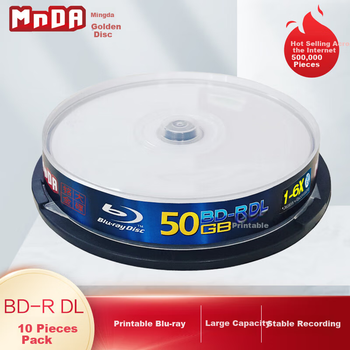 Диски BD-R DL MNDA 50ГБ 1-6x с печатью на синем свете 10шт