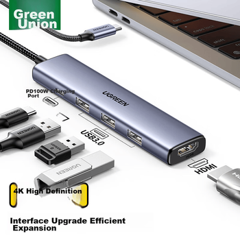 Док-станция расширения UGREEN Type-C, адаптер Thunderbolt Expansion Dock на HDMI, многопортовый USB-конвертер, универсальный для Apple MacBook Mini, компьютеров, ноутбуков и планшетов Huawei.
