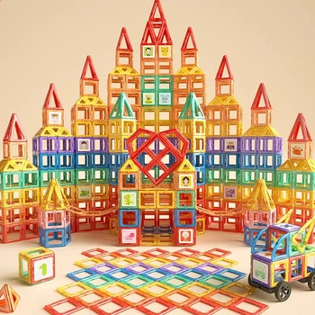 Магнитные конструкторы BULUQI — детская игрушка для мальчиков 3-6 лет, развивающая игрушка-конструктор для детей 1-3 лет, новогодний подарок.