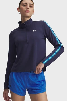 Жіночий темно-синій лонгслів UA Tech WM Tape Half Zip Under Armour S 6005100-403