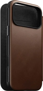 Etui z klapką Nomad Modern Leather Folio Horween Magsafe do iPhone 17 Pro Max Brązowe (856504014131)