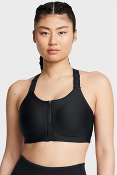 Жіночий чорний топ UA Infinity High Zip 2.0 Bra Under Armour XL A-C 1384118-002