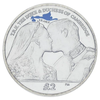 Монета Южная Джорджия и Южные Сандвичевы острова 2 фунта 2013 UNC Рождение Принца Джорджа