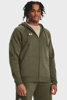 Чоловіче зелене худі UA Rival Fleece FZ Hoodie Under Armour S 1379767-390