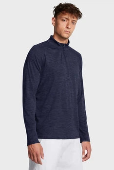 Чоловічий темно-синій лонгслів UA Tech Textured 1/2 Zip Under Armour S 1382797-410
