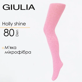 Детские теплые колготки из микрофибры и узором Giulia HOLLY SHINE 80 (2) 152/158 Violet-sweet lilac, теплые, плотные, для девочек