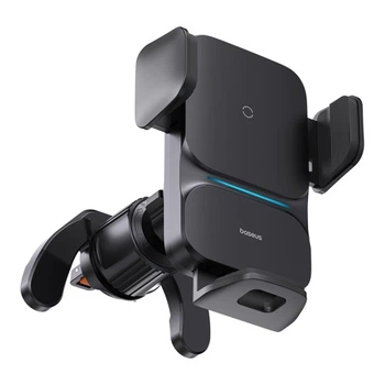 Автодержатель телефона с зарядкой Baseus QI 15W Черный