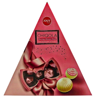 Подарункові шоколадні цукерки Chiqola Strawberry Cream Pralines з полуничною начинкою 110г