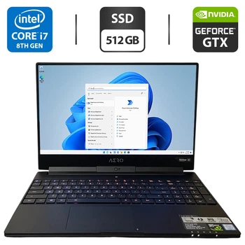 Ігровий ноутбук Gigabyte Aero 15XV8 / 15.6" (3840x2160) IPS / Intel Core i7-8750H (6 (12) ядер по 2.2 - 4.1 GHz) / 16 GB DDR4 / 512 GB SSD M.2 / nVidia GeForce GTX 1070, 8 GB GDDR5, 256-bit / WebCam б/в