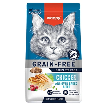 Сухий беззерновий корм для котів Wanpy Adult Cat Grain Free Chicken, курка 1,5 кг