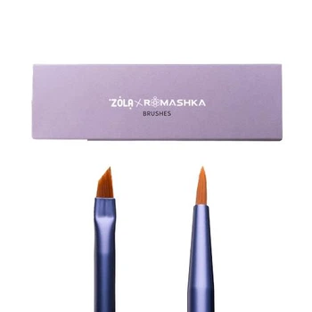 Набор кистей для бровей и ресниц профессиональный ZOLA x Romashka
