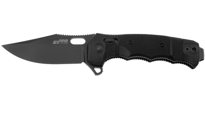 Ніж складаний SOG Seal XR, замок XR Lock, лезо Plain Black Cerakote CPM-S35VN, руківя Black GRN, Тайвань, 12-21-02-57