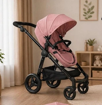 Кукольная коляска-трансформер для кукол 2в1 розовая Carrello ULTRA (9696 POWDER PINK)