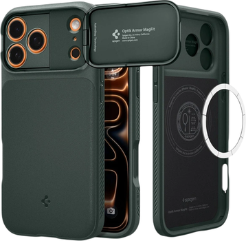 Панель Spigen Optik Armor Mag MagSafe для Apple iPhone 17 Pro Green (8800283310832)