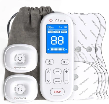 М'язовий стимулятор для зняття болю Comfytemp Wireless TENS Unit з дистанційним керуванням, портативний пристрій, 30 режимів, 4 накладки (my-14017)