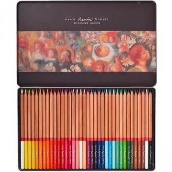 Набір кольорових художніх олівців "Renoir Fine Art" у металевій коробці. 36 кольорів.