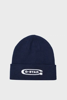 Синя шапка чоловіча Originals Aw Long Beanie G-Star RAW PC D24722,C754