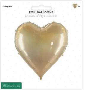 Balon foliowy PartyDeco Serce XXL 136 x 129 cm Złoty (5904555008496)