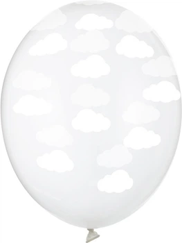 Balony PartyDeco Chmurki Crystal clear 30 cm Przezroczyste 50 szt (5901157491787)