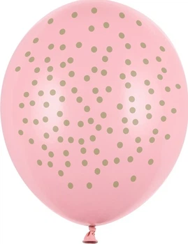 Balony PartyDeco Pastel Kropki Baby 30 cm Różowe 50 szt (5902230763616)