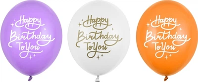 Balony PartyDeco Happy Birthday To You 30 cm 50 szt (5900779197114)