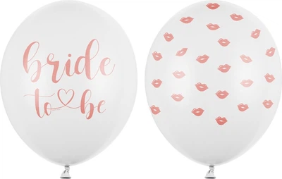 Balony PartyDeco Bride to be 30 cm Białe 50 szt (5904555006829)