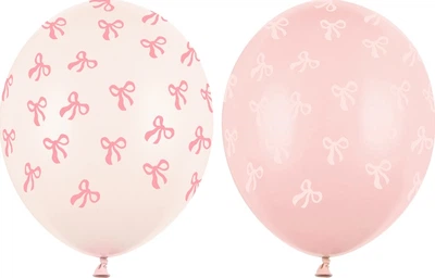 Balony PartyDeco Kokardki 30 cm Różowe 50 szt (5904555099432)