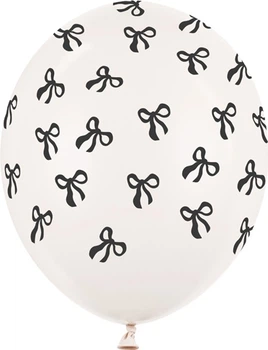 Balony PartyDeco Pastel Kokardki 30 cm Białe 50 szt (5904555099852)