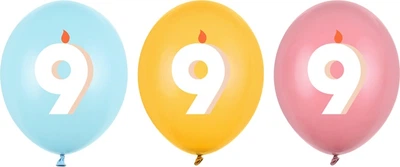 Balony PartyDeco 9 30 cm Wielokolorowe 50 szt (5904555099715)