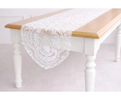 Ранер мереживний 40*120см Heritage Lace, колір - молочний білий