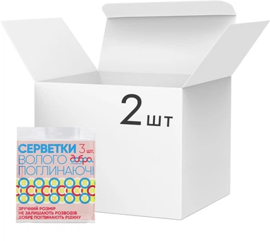 Упаковка серветок Добра Господарочка вологопоглинальних 2 шт по 3 серветки (4820086520201)