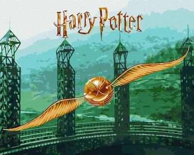 Картина за номерами Harry Potter: Золотий Снітч з фарбами металік extra Warner Bros. 40х50 Ідейка (KHO5225)