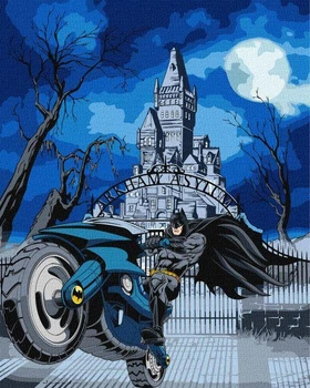 Картина за номерами Batman: Batcycle з фарбами металік extra Warner Bros 40х50 Ідейка (KHO8709)
