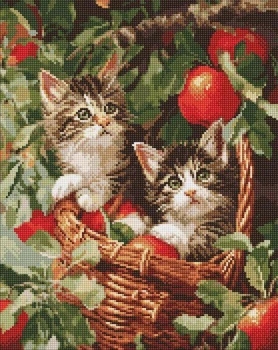 Алмазна мозаїка Коти у кошику 40х50 Ідейка (AMO20277)