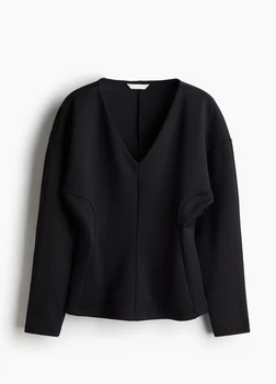 Лонгслів H&M 13730 Чорний XXL (1306)