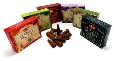 Набор пыльцевых благовоний арома-конусы - Precious Assorted Perfumed Incense Cones, Масала HEM