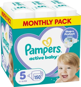 Підгузки Pampers Active Baby Розмір 5 (Junior) 11-16 кг 150 шт (8001090910981)